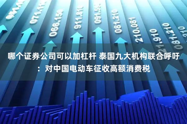 哪个证券公司可以加杠杆 泰国九大机构联合呼吁：对中国电动车征收高额消费税